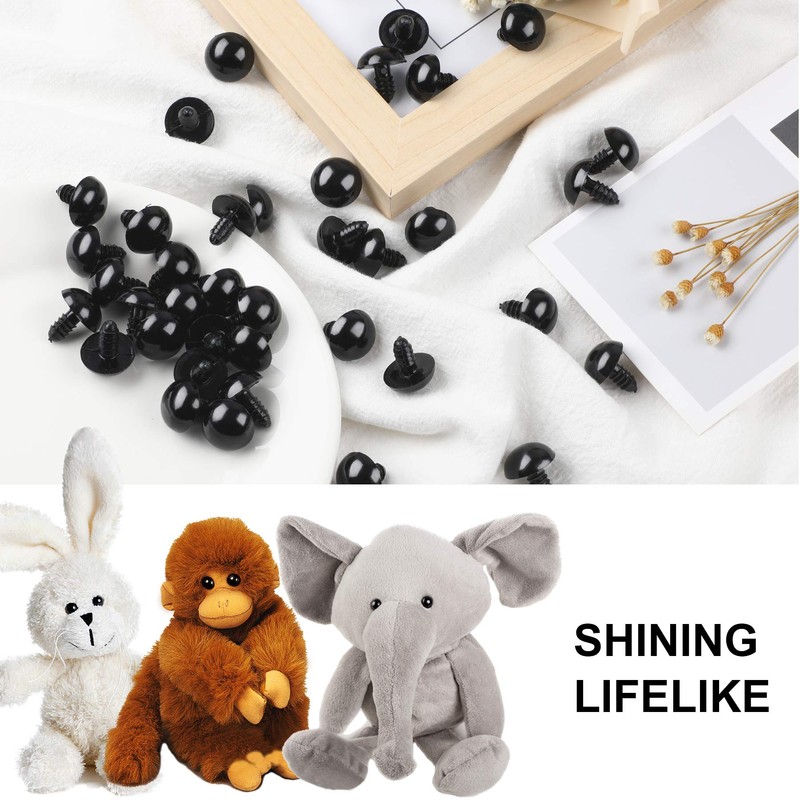 120PCS Plastic Safety Crochet Eyes Bulk with 120PCS Washers for