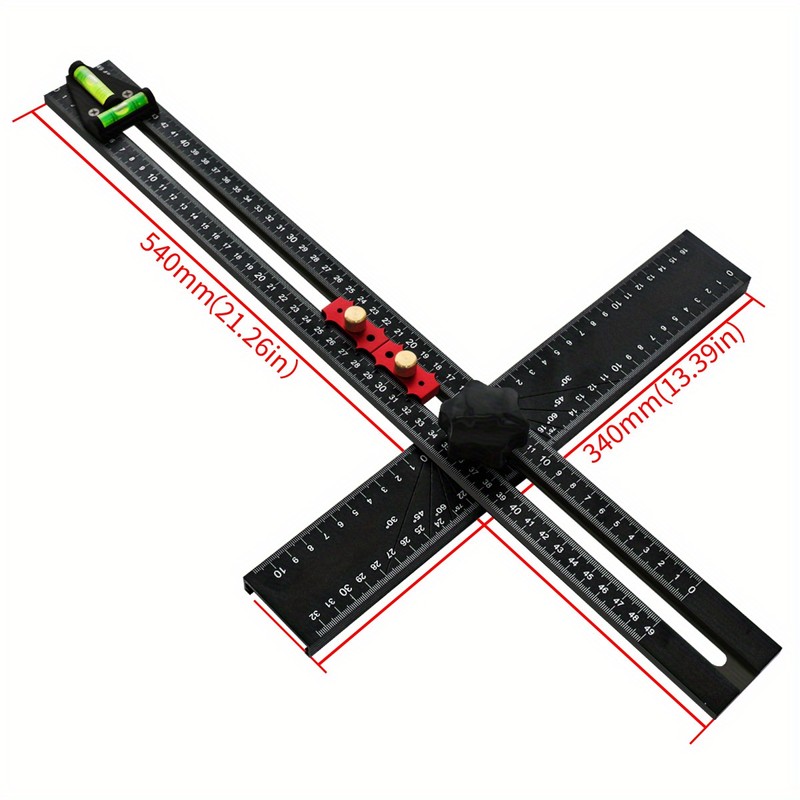 Adjustable Aluminum Metric Layout and Drilling Positioning Ruler