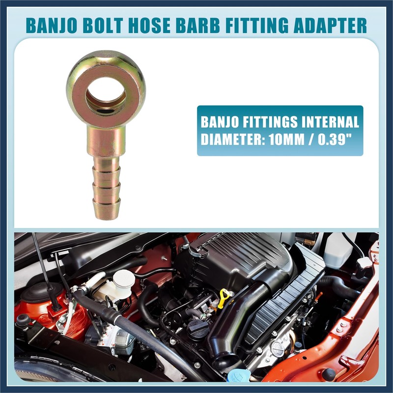 INFINAUTO Universal Banjo Bolt 10mm ID 8mm OD Banjo Bolt
