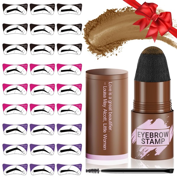 Eyebrow Stamp Stencil Kit - Eyebrow Powder, Makeup for Natural-Looking