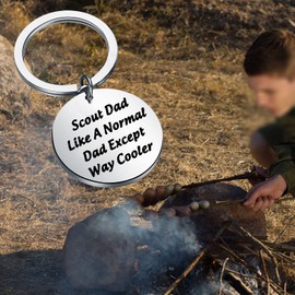 WSNANG Scout Dad Keychain Gifts Eagle Court of Honor Cub Scout Leader Gift for Proud Scout Dad Like a Normal Dad Except Way Cooler(silver) …