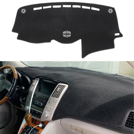 HanLanKa Dashboard Cover Dash Cover Mat Pad Compatible with 2004-2006 Lexus RX330,2007-2009 RX350, 2006-2008 RX400h in Black with Center Speaker Holes