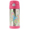 Thermos 355ml FUNtainer Vacuum Insulated Drink Bottle - Butterfly, Pink