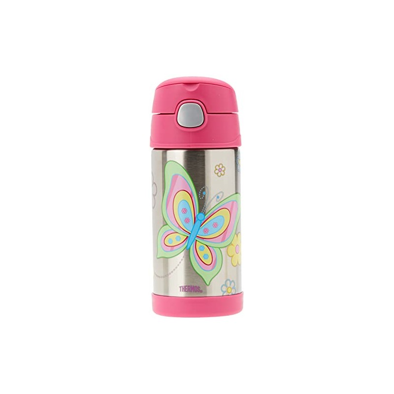 Thermos 355ml FUNtainer Vacuum Insulated Drink Bottle - Butterfly, Pink