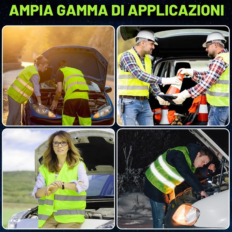 GRIRDDIV 6 Pezzi Universale Giallo Giubbotto Sicurezza Riflettente, Gilet Alta