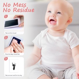 Tubuui Inkless Baby Hand and Footprint Kit,Clean Touch Ink Pad for Baby Footprint Kit,No Mess Dog Paw Print Kit,DIY Footprint Ink for Baby Keepsake Gifts for Boys and Girls
