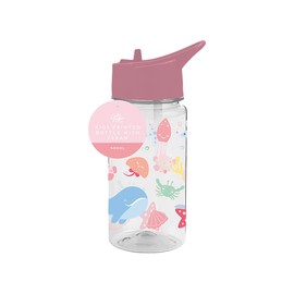 PRISTINE ENTERPRISE KIDS WATER BOTTLE WITH STRAW-FLIP NOZZLE-BPAFREE-CARRY HANDLE-SCREW ON LID- 400 ML-RAINBOW-UNICORN-SPACE-DINOSAURS ASSORTED DESIGNS (SEA LIFE)