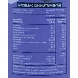 Metil Folato 60 Capsulas Tibet Ácido Fólico 5-methyl-thf