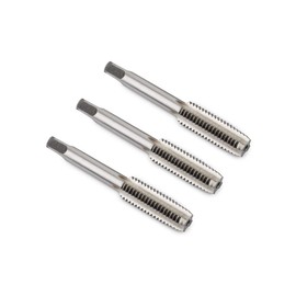 Gunpla 3 Pcs Threading Tap Set Metric Thread Tapping Tool Screw M8X1.0 Alloy Steel Hand Repair Tools with Square End Shank in Plastic Case for 1st, 2nd & 3rd Cut