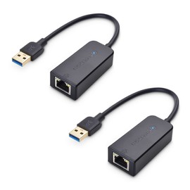 Cable Matters 2-Pack Plug & Play USB to Ethernet Adapter with PXE, MAC Address Clone Support (USB 3.0 to Gigabit Ethernet, Ethernet to USB, Ethernet Adapter for Laptop) 10/100/1000Mbps in Black