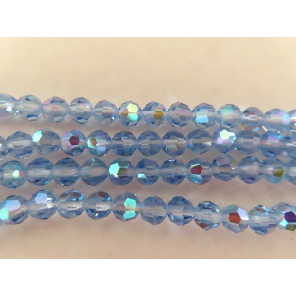 Czech Strand 120 Czech. round faceted Machine Cut Beads 6mm