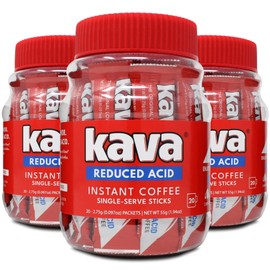 Kava Low Acid Instant Coffee Single Serve Stick Packets, 20 Count (Pack of 3)