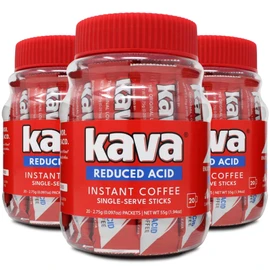 Kava Low Acid Instant Coffee Single Serve Stick Packets, 20 Count (Pack of 3)