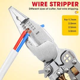 6 in 1 Wire Stripper with Current Measurement Function, Electrician Pliers, Multifunctional Wire Strippers, Electric Pliers, Stripping Tool with Voltage Tester for Stripping, Winding, Columns