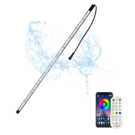 Longrun LED Strip Color Changing Garden Show Lights for Pond Spillway Waterfall, APP Control Waterproof Lighting Bar for Home Decoration Pool Fountain Landscape Lighting, Aquarium-30.5"