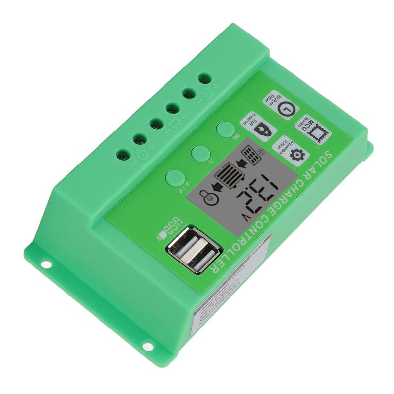 Green PWM Solar Charge Controller LCD Large Screen Display Photovoltaic