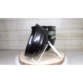 Ebros Gift Pack Of 5 Grey Tone Hakumu Ceramic Soup Salad Rice Donburi Poke Bowls 24oz