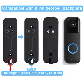 2 paquetes para reemplazo de placa trasera de timbre Blink, compatible con timbre de video Blink, incluye accesorio de montaje (negro)