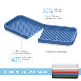 EG-SIPRO Kitchen Sink Organizer Tray,Sponge Holder for Kitchen Sink Bathroom Counter Tray Sponge Caddy Silicone Soap Holder for Soap dispenser, Bottle, Dishwashing Accessories(2-pack)