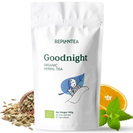 Herbal Tea Organic Good Night 100g (+50 Cups) | SLEEP TEA Fennel, Lemon Balm, Orange, Anis REPLANTEA