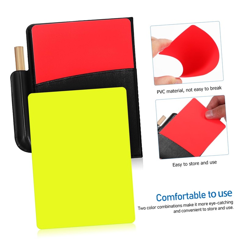 KICHOUSE Standard Soccer Referee Kit Red Yellow Cards Whistle Score