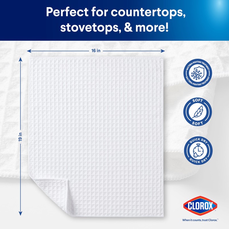 CLOROX Waffle Bar Mops - Microfiber Quick Dry Dishcloths -