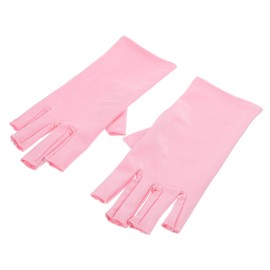 Healeved Uv Protection Gloves for Women Nail Uv Hand Gloves for Manicure Gel Nail Lamp Blocking Comfortable and Easy to Clean Pink 2 Pairs