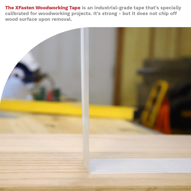 XFasten Double Sided Woodworking Tape w/Yellow Backing 2.5 Inches x