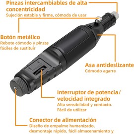 MEISO Herramienta Rotativa mini taladro eléctrico,Profesional de velocidad variable,bricolaje bolígrafo grabador eléctrico,Pequeña herramienta de grabado y pulido,amoladora multifuncional (152)