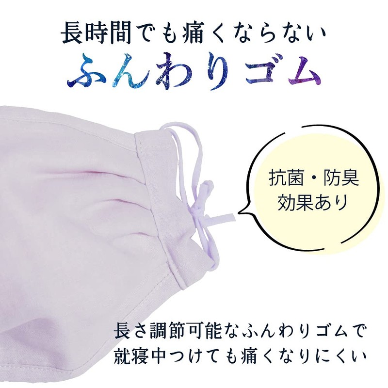 Yu-yasasii-MASK Gauze Mask Plain, Plain, Navy, Made in Japan, One