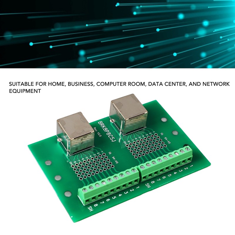 RJ45 Ethernet Connector Breakout Board Dual Network Port Input Screw