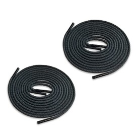 ACTIKA Men’s Made-in-Japan Shoelaces, Don’t Come Untied Easily, Low Drawstring, 2 Pairs (4). - black