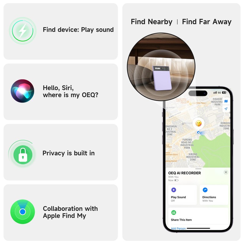 AI Smart Recorder with Simultaneous Interpretation & Real-timeTranscription,64GB AI Speech