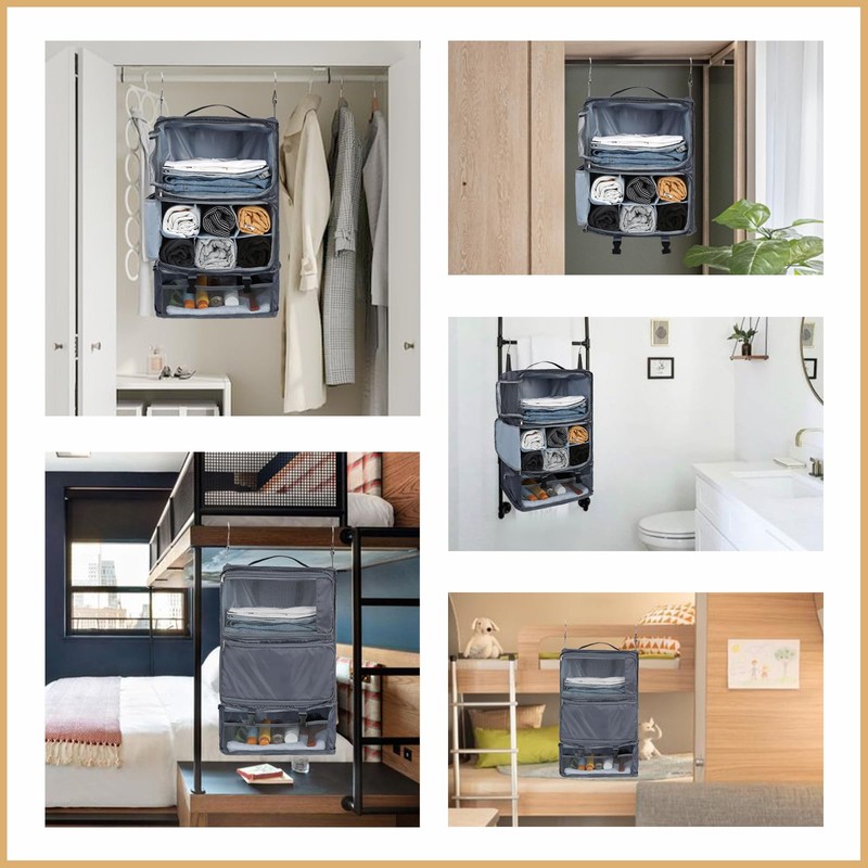 Surblue Hanging Travel Shelves Compression Packing Cube for Carry-on Luggage