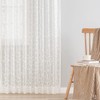 White Lace Sheer Curtain for Living Room Bedroom Leaf Buds