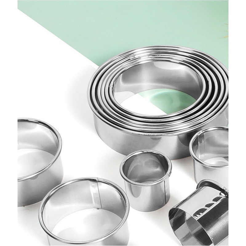 Cookie Cutters Stainless Steel Set ‌11 Pcs, Circle Crumpet Rings