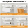 White Paper Towel Holder Wall Mount with Shelf - Adhesive