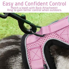 Arnés para gatos a prueba de escapar para perros pequeños, arnés de malla ajustable para cachorros, gatitos, diseño sin tirones con clip para correa  