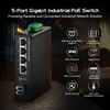 5 Port Gigabit PoE Industrial Switch, IEEE802.3af/at Ethernet, 1 SFP