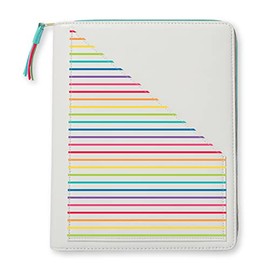 C.R. Gibson ICAO-24500 Leatherette Portfolio Organizer with Pockets, Sticker Sheets, and Stencils, Multicolored, 15pcs