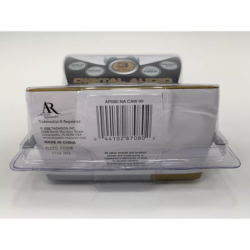 Acoustic Research AR AP080 3ft Master Digital Optical Cable Toslink