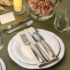 Hudson Essentials 40-Piece Hammered 18/10 Stainless Steel Silverware Cutlery Set,