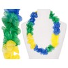 sportfanshop24 Hawaiian Flower Necklace – Green/Blue/Yellow (Brazil) – Circumference Approx. 100 cm (1m)