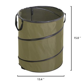 Collapsible Garden Bag for Yard Waste, Reusable Outdoor Trash Garden Yard Trash Bag Foldable Camping Recycling Bin (Green10gallons)