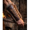 Nordic Viking Barbarian Armor Guards Bracers Medieval Faux Fur Gauntlet