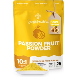 Jungle Powders Passion Fruit Powder 3.5 Ounce, Freeze Dried Passion Fruit Puree Powder for Baking Smoothies Lilikoi Granadilla Additive Free Passionfruit Purée Extract Passion Fruit Juice Supplement