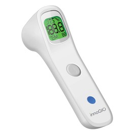 InnoGIO GIOfast, Infrarot Fieberthermometer Kontaktlos, Thermometer mit Schnellanzeige, Zuverlässiges Medizinisches Temperaturmessgerät für Körper & Umgebung in C° & °F, LCD-Display