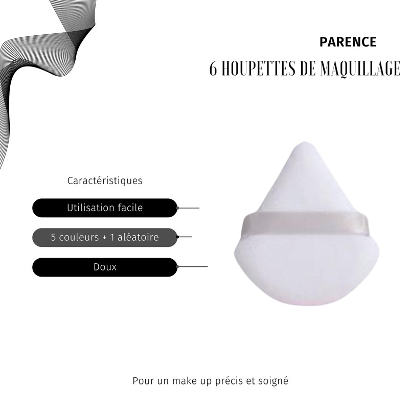 PARENCE.- Set mit 6 Make-up-Quasten - Das unverzichtbare Accessoire für