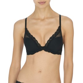 Natori Women's Feathers Contour Plunge Bra, Black, 30D