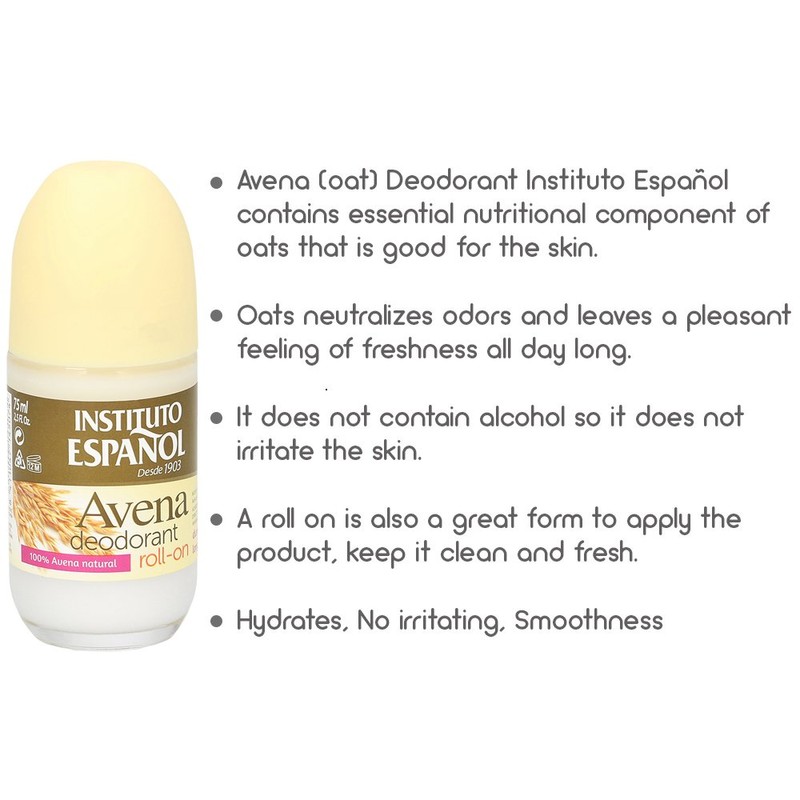Avena Oat ROLL ON Deodorant Soft Fresh NEUTRALIZES Odors All